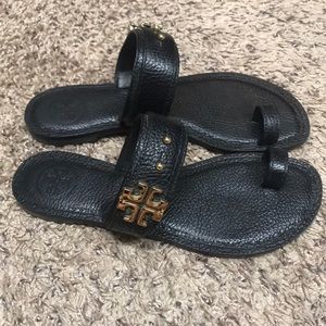Tory Burch Black Leather Sandals Sz 6